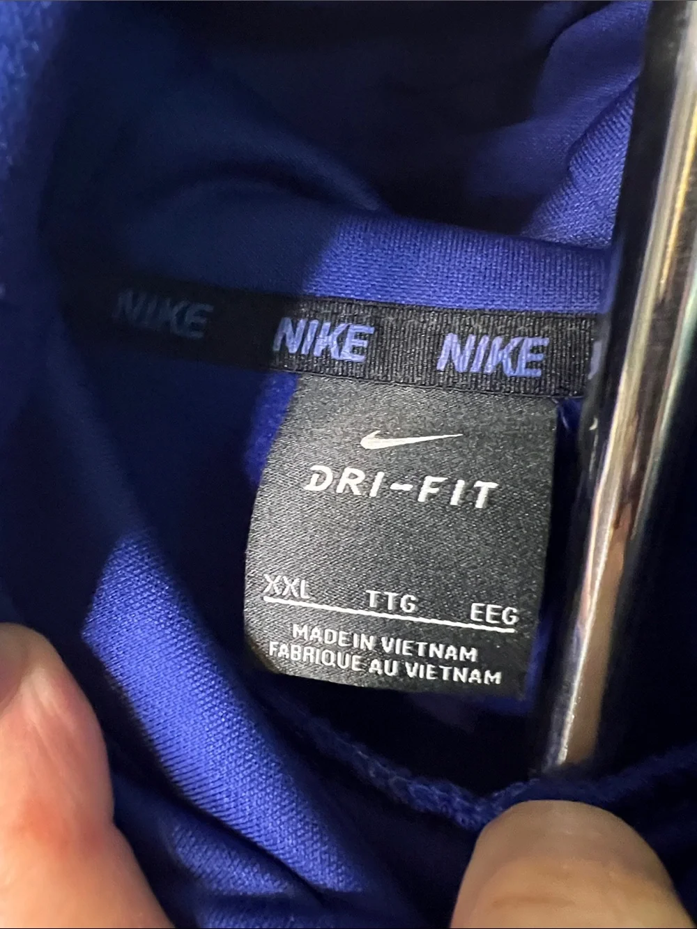 Nike Royal Blue Turtleneck Hoodie with White Swoosh
